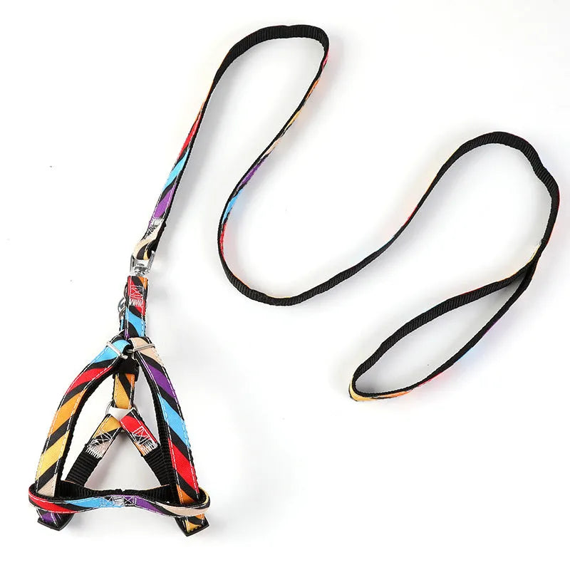 Cowboy print nylon dog leash in black, carton, colourful, or grey, adjustable basic leash for small dogs and puppies.
