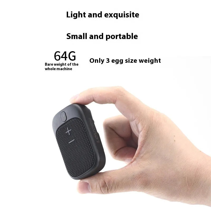 Lewoke black mini portable Bluetooth speaker for hiking, camping, and running with subwoofer