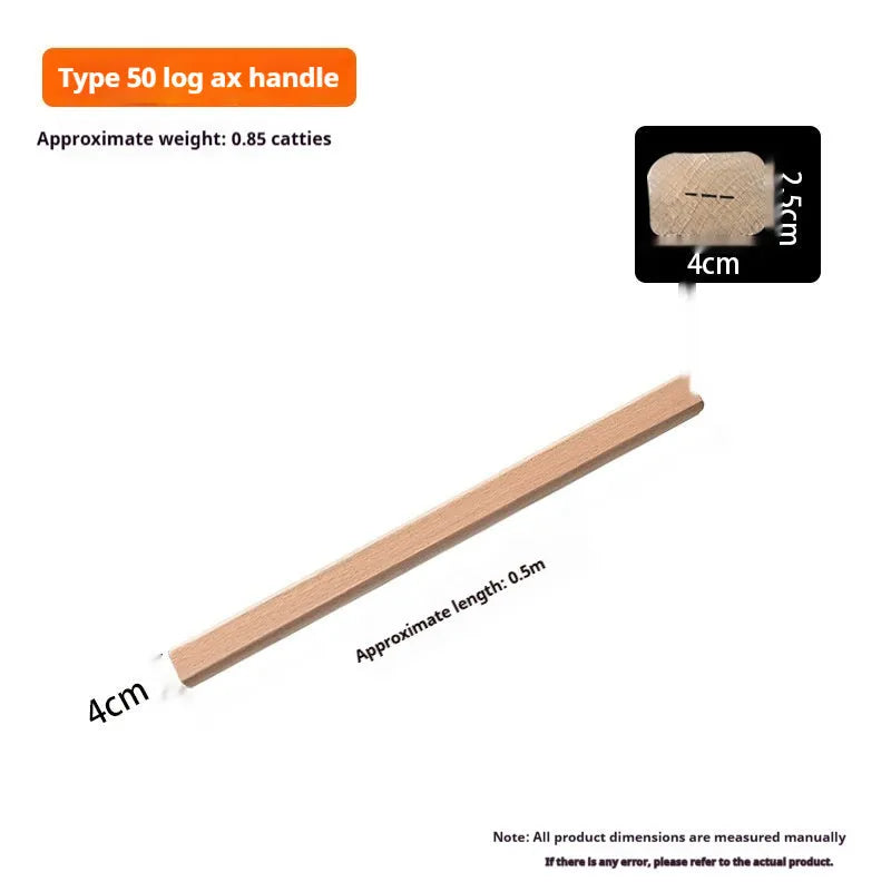 Locust wood replacement handles for axes, hoes, and sickles in various lengths on a neutral background.
