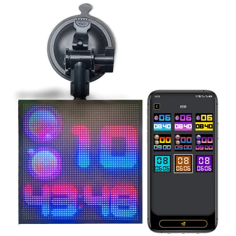 Bluetooth wireless LED car display screen with aluminium frame and 32x32 pixel layout