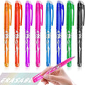 Heat-erasable gel pens with stainless steel nibs in 0.5mm and 0.7mm sizes