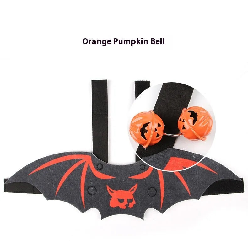 Halloween batwing costume for cats in felt fabric with bat design
