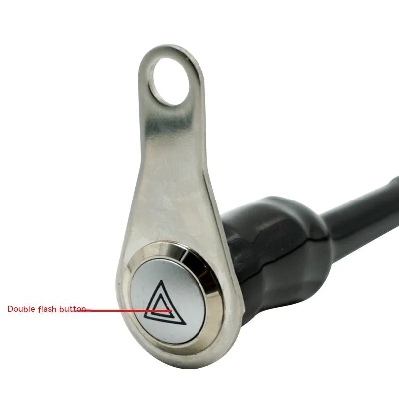 Black stainless steel motorcycle double flash switch with light ring and 7mm installation aperture