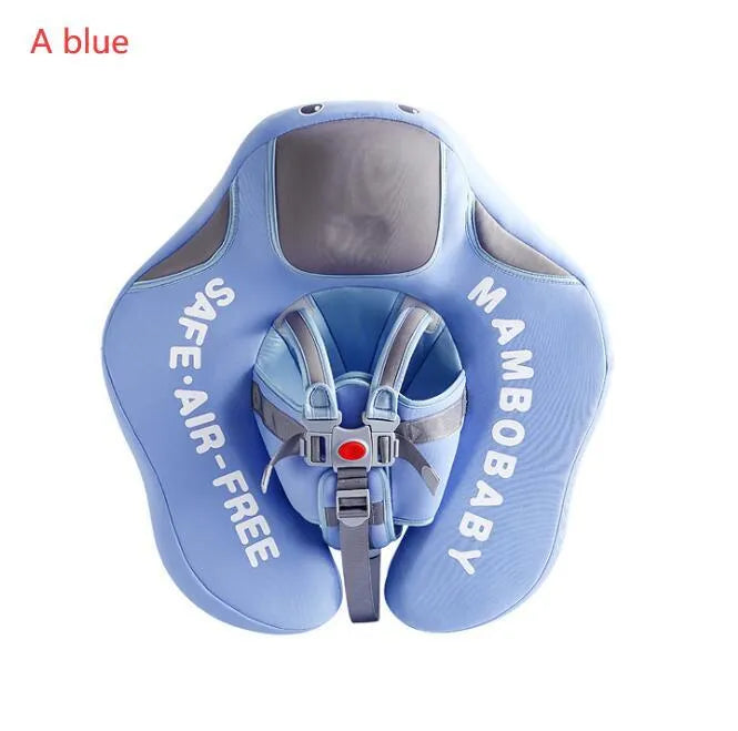 Baby swimming ring in blue with foam construction and 3D space layer fabric cover for children's wading use
