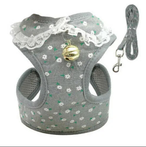 Pet cute chest strap breathable tank top style dog harness in fibre material