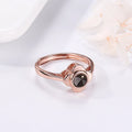 925 sterling silver adjustable projection ring with flower shape design and love stone projection feature