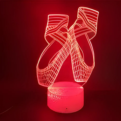 Ballet dancing shoes 3D LED night light with remote control showing seven colour options