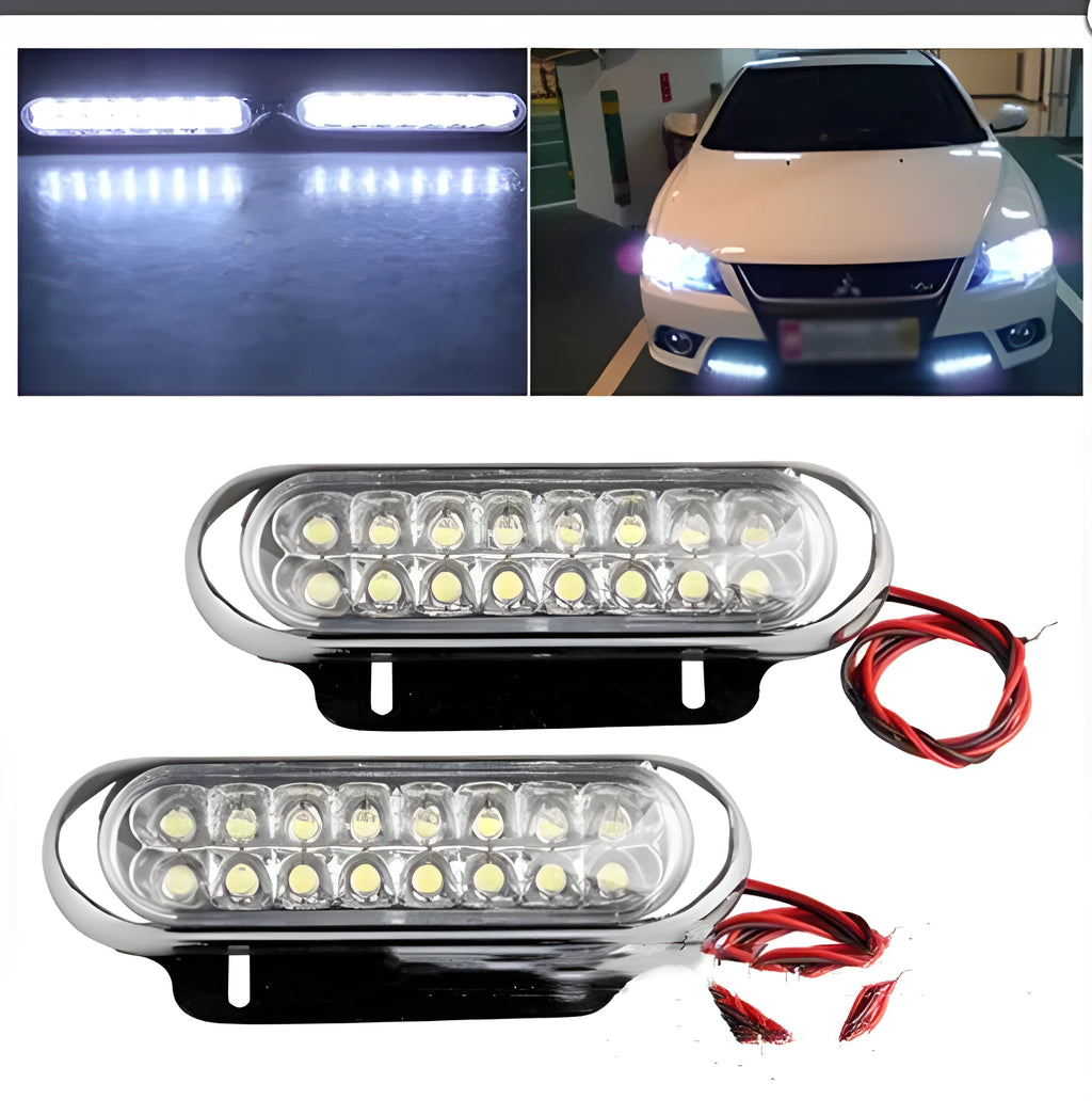 White car LED auxiliary light set 16LED 6W with iron brackets and screws