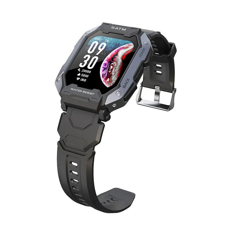 Multi-scene sports watch with 1.71-inch HD screen, silicone band, and 5ATM waterproof rating