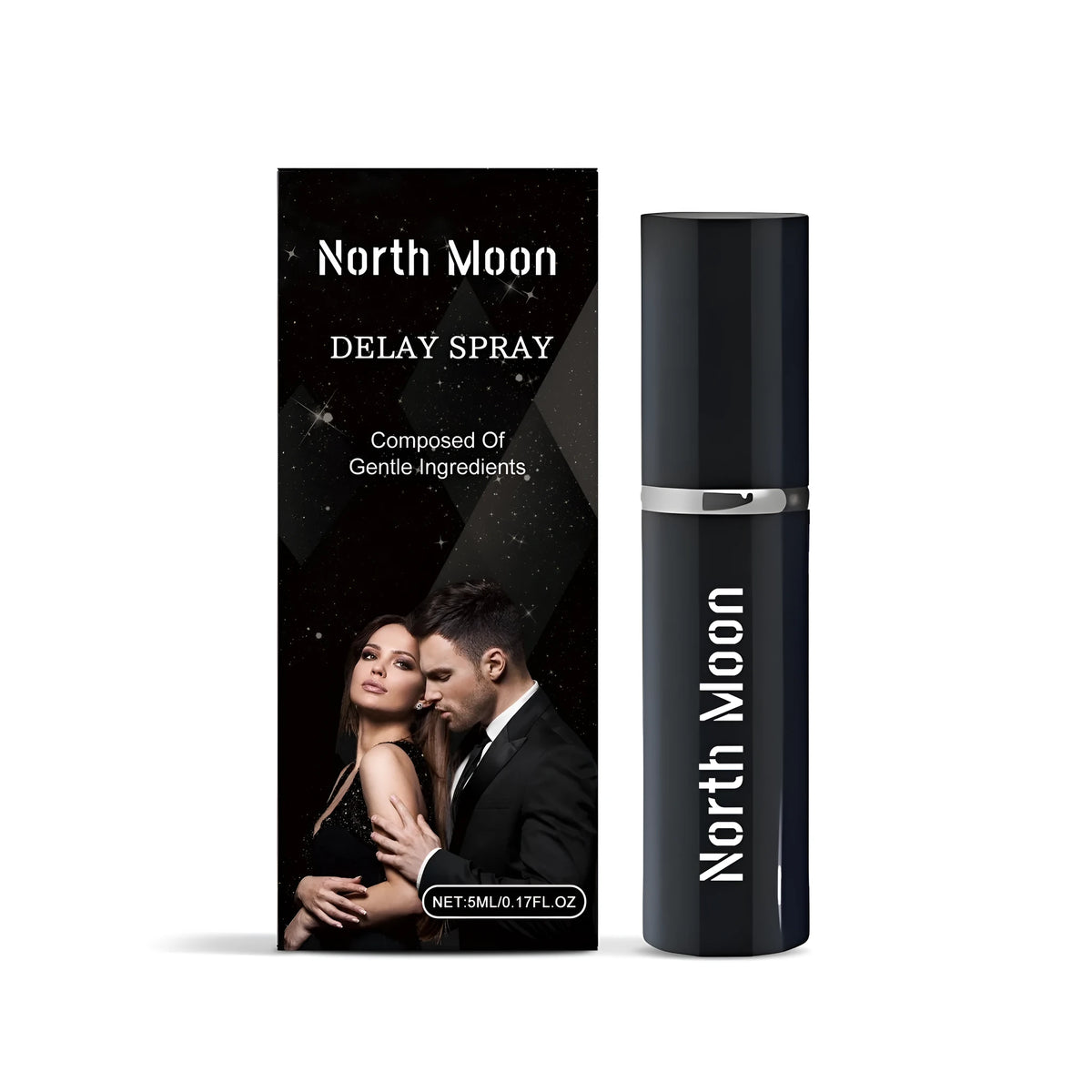 Men's delayed spray 5ml water-based bottle with turmeric root water, ginger extract and hyaluronic acid
