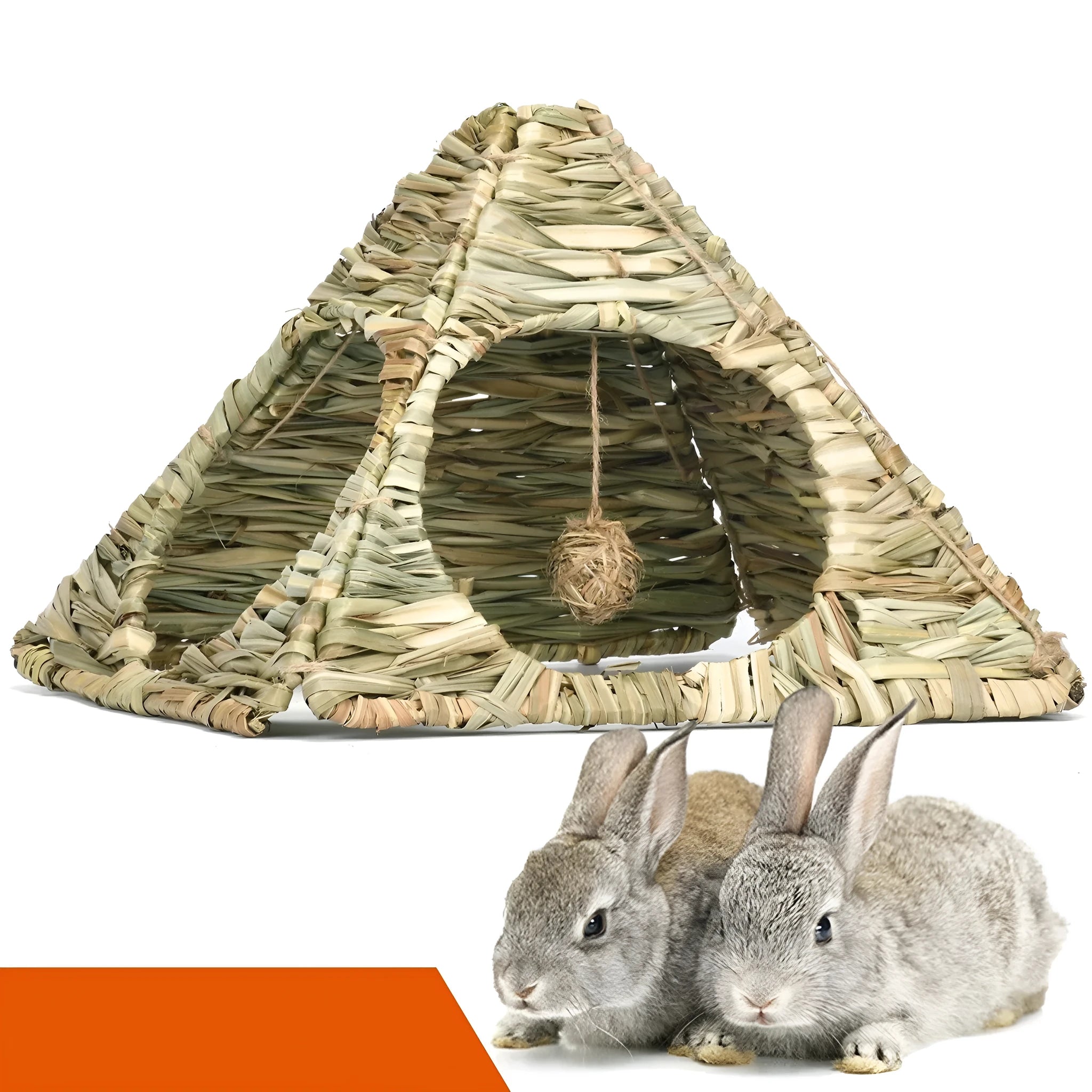 Pet Foldable Grass Hut Rabbit Nest Small Animal Hideout Shelter for Guinea Pig Hamster Hedgehog Totoro 270g Natural Hay