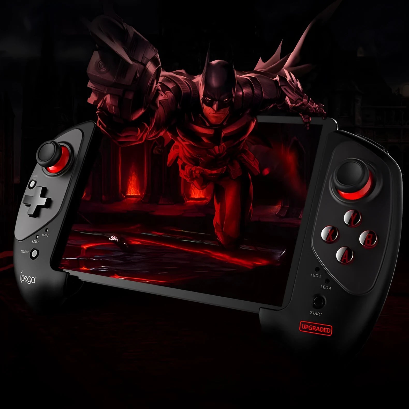 Red Bat wireless Bluetooth gaming stretching controller in black colour on a surface