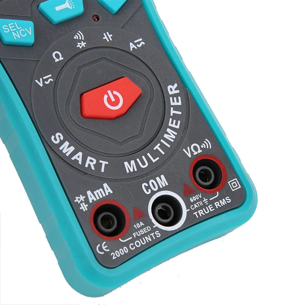 PTM burn-proof automatic digital universal meter in green with LED display and back bracket