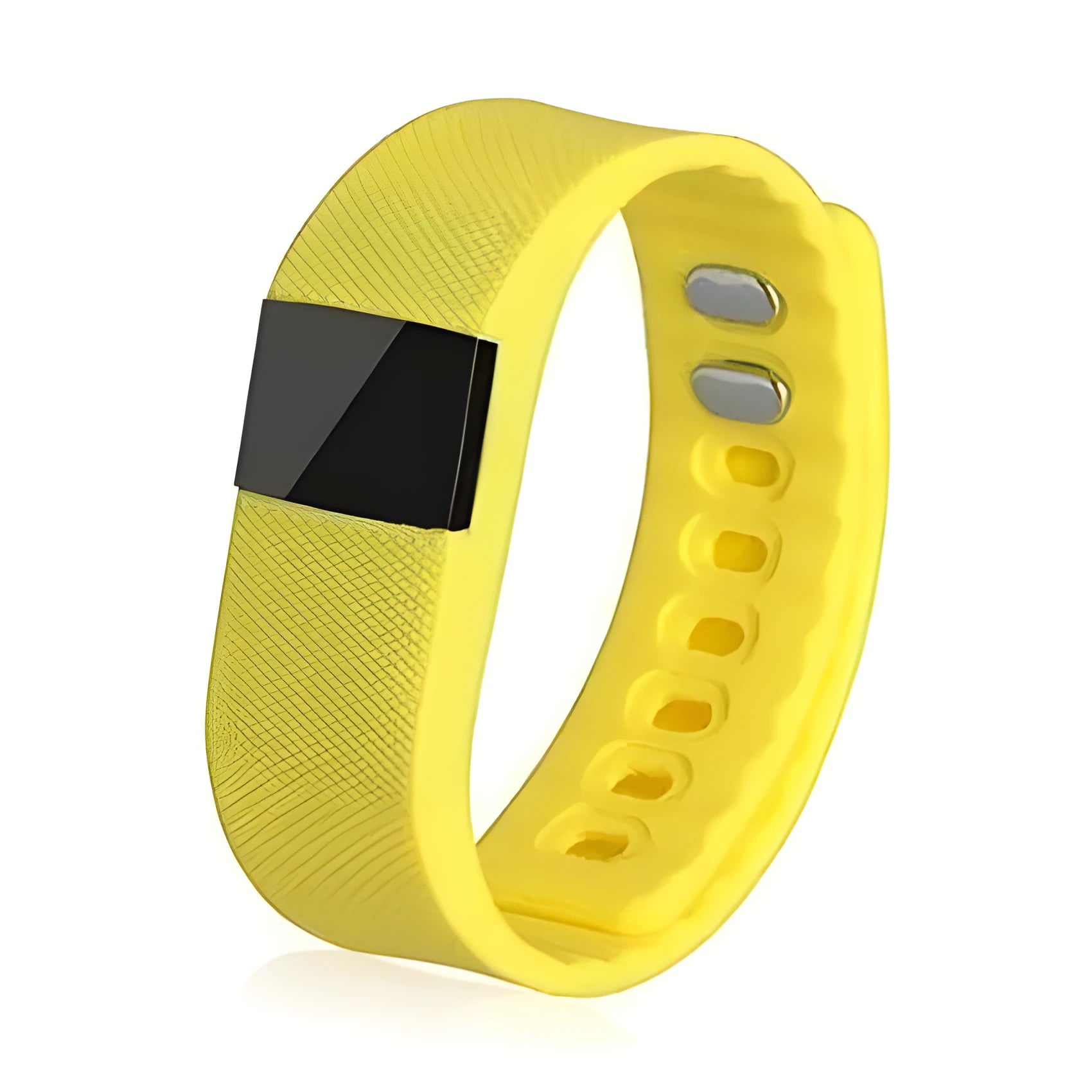 Ordinary bracelet pedometer showing step distance calorie tracking with black blue green orange yellow colour options