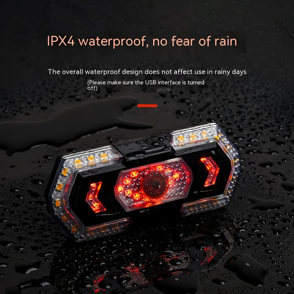 Black wireless remote control car turn signal taillight with USB charging port