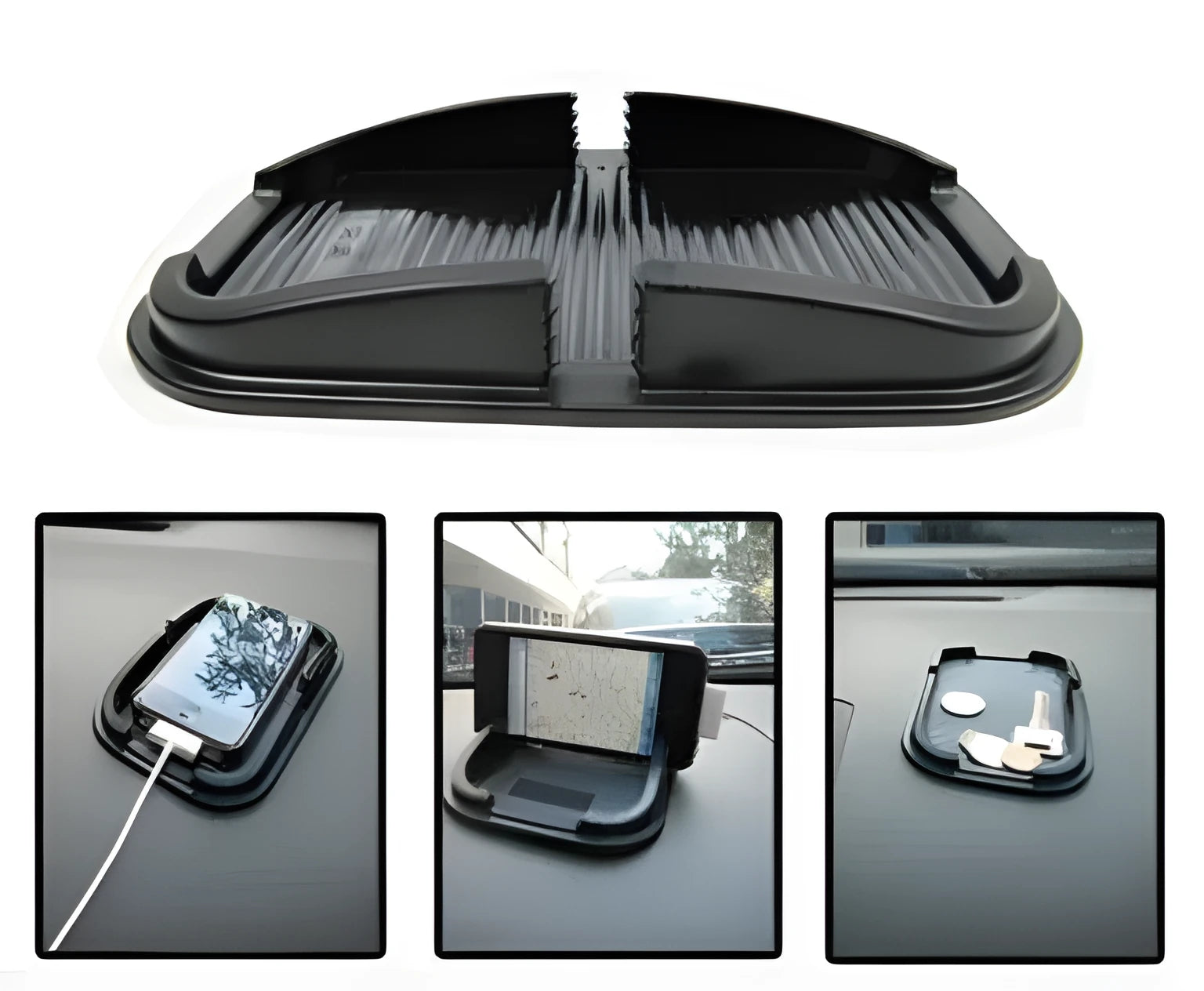Black car anti-skid pad compatible with Apple iPhone 6 Plus, 15.5x10cm, mobile navigation bracket