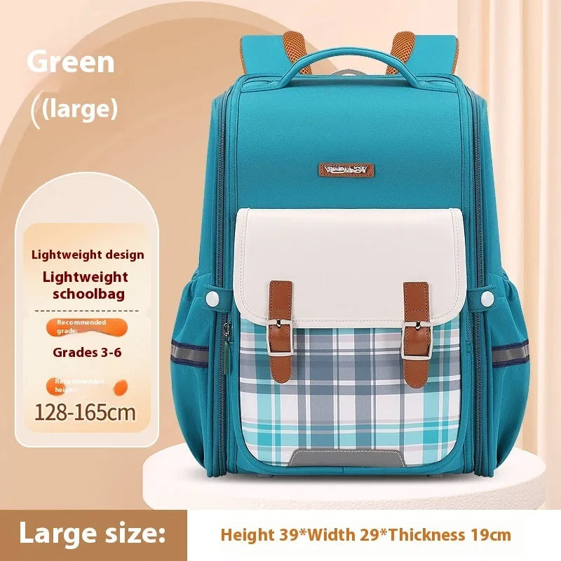 Student schoolbag in Oxford cloth with large capacity and lightweight design for grades 5-6