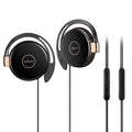 L1 wired sports earphone with 3.5mm plug, microphone, ear hanging design, and 1.25m conductor in black