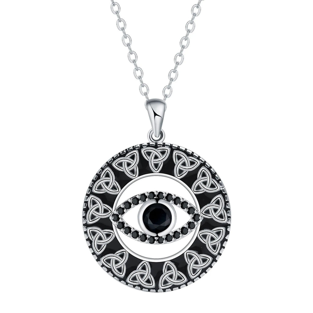 Copper Devil's Eye necklace with cross chain design for women