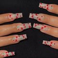 French Love Red Diamond Small Cherry nail armour decorations 24 pieces with adhesive glue