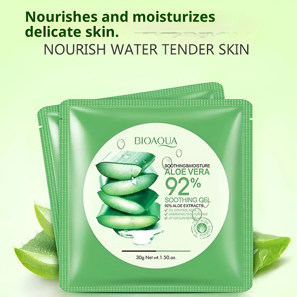 Hydrating aloe vera gel facial mask 30g, suitable for all skin types, in single pack