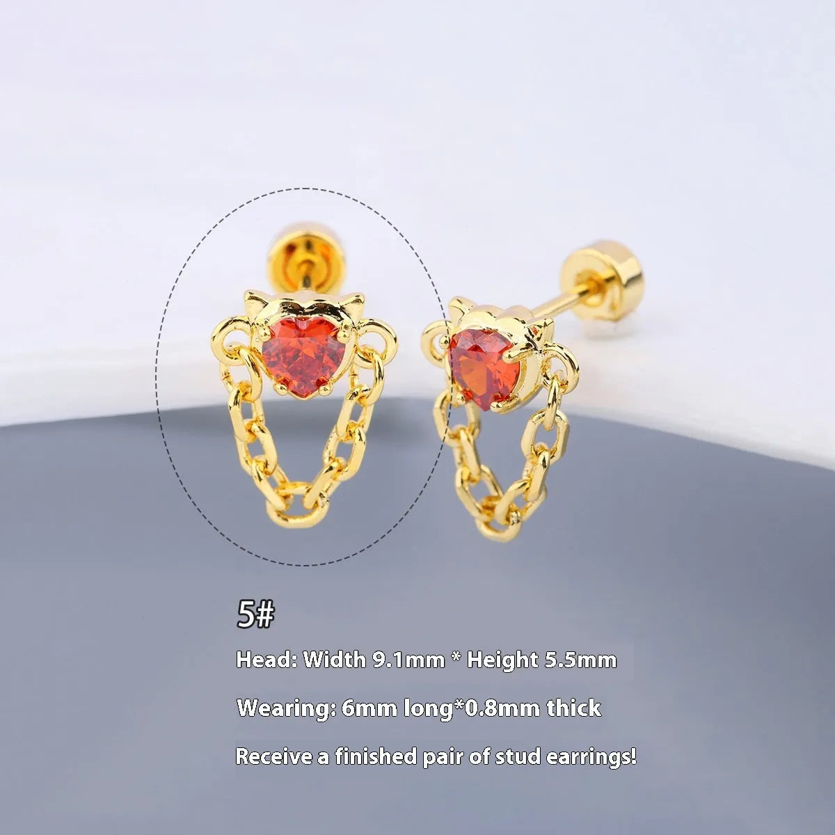 316L stainless steel Halloween drop earrings with real gold plating, skull and devil eye design, 6cm length, unisex