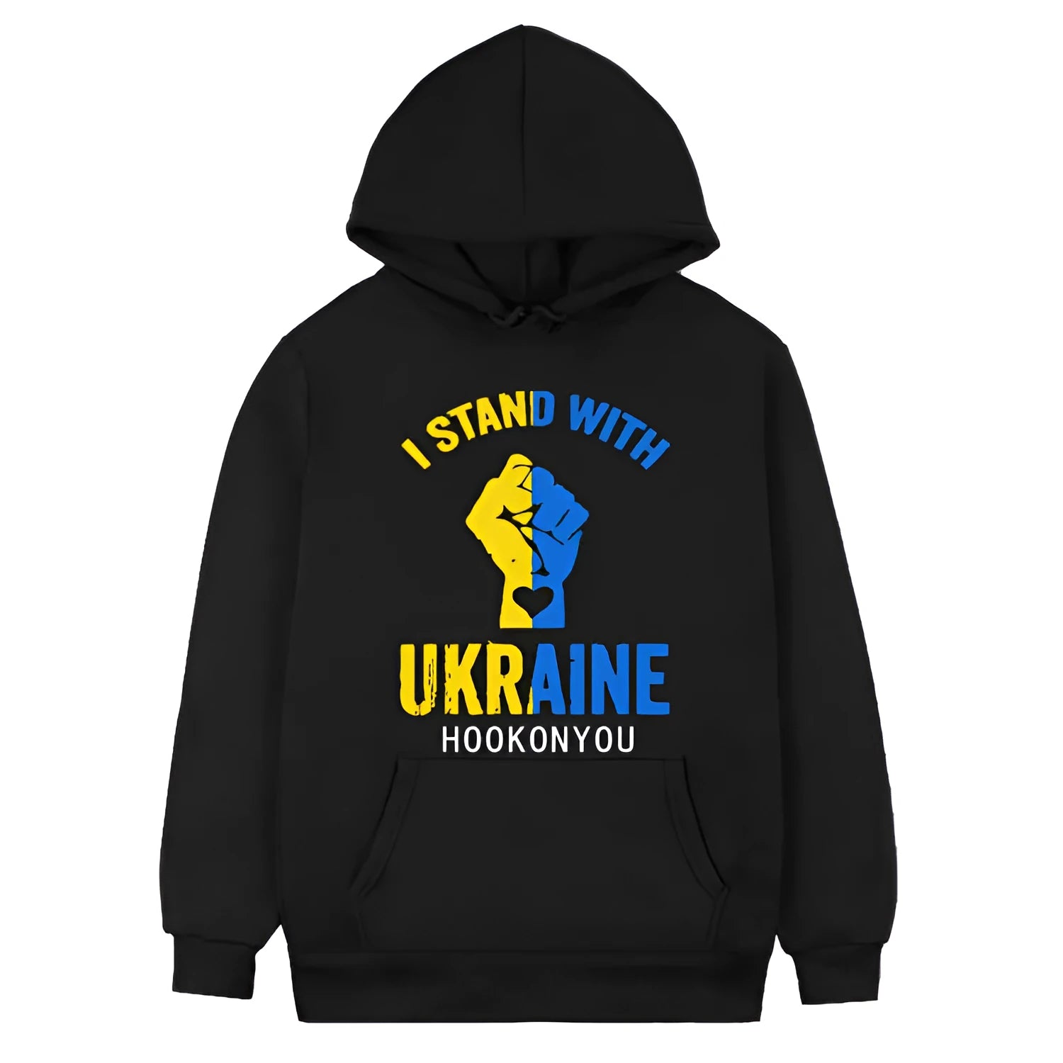 Printed polyester hoodie for men and women short sleeve round collar tide style in black