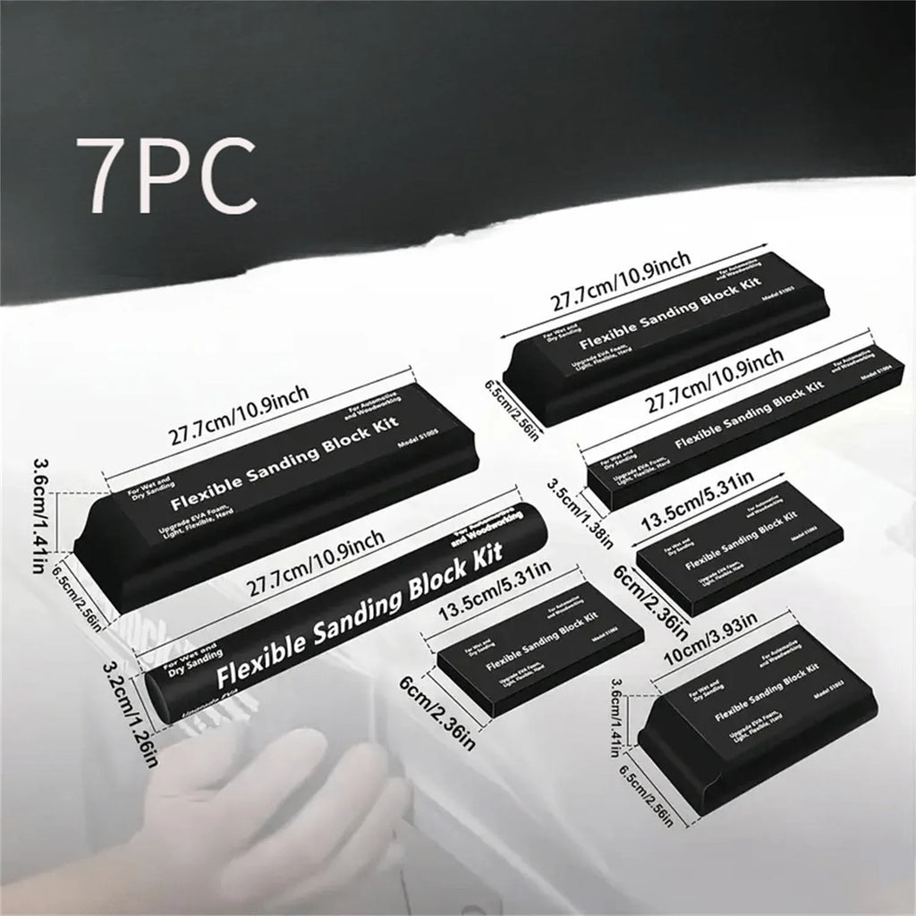 Seven black metal frosted blocks for model texturing arranged together