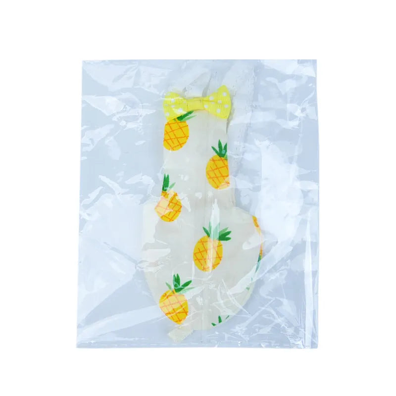 Cotton cloth bird diaper for parrots in size XS S M L with four patterns including Pineapple and Gray Cat