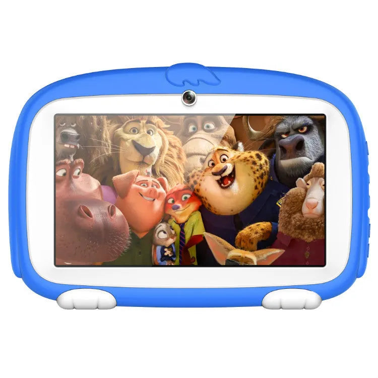 Colourful Android quad core tablet for children with high clear screen, plastic build, available in blue green orange pink