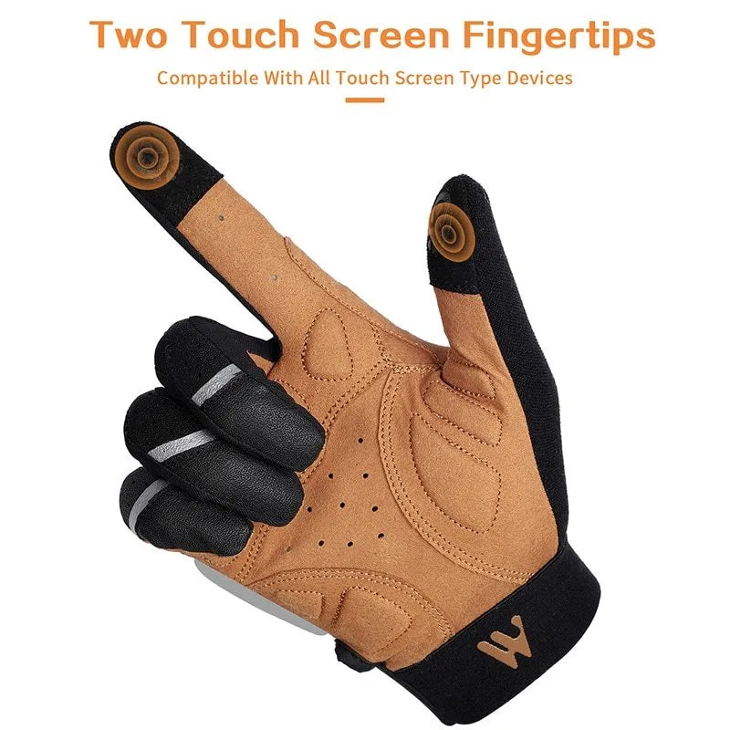 Motorcycle bike gloves black and yellow with knuckle protection mesh fabric