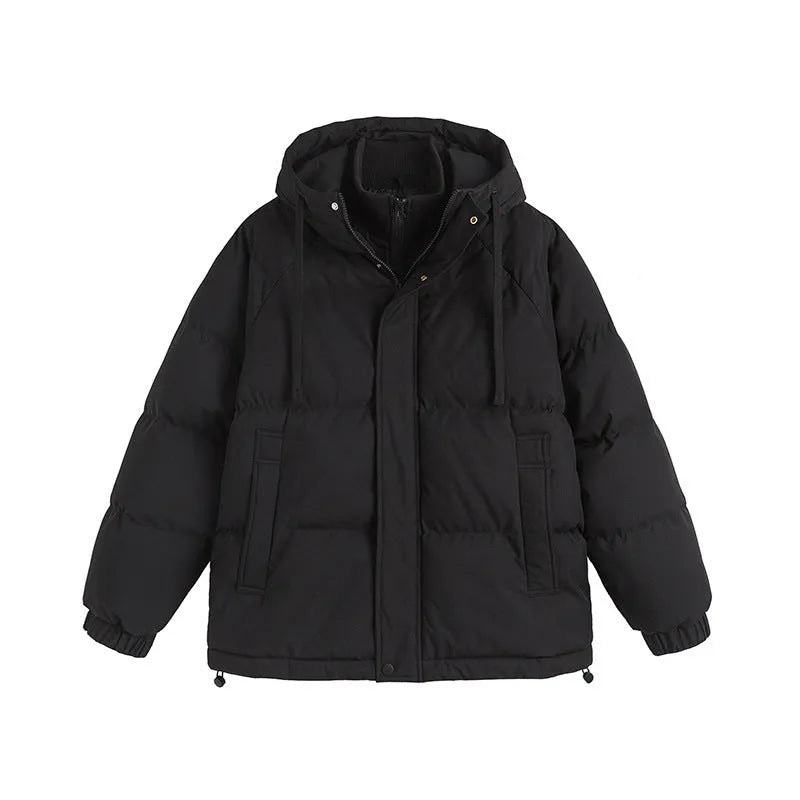 Loose fake two-piece winter coat in beige with side seam pockets