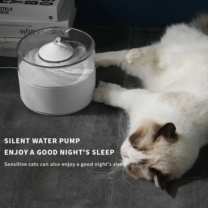 White ABS smart water dispenser cat drinking fountain with mobile drinking water, simple at-home pet supplies