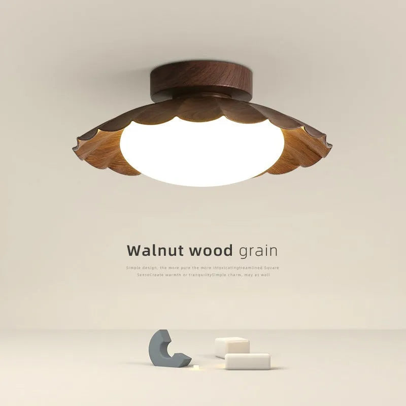 Mid-ancient silent balcony LED ceiling light round 25 beige three colours with iron body and acrylic shade
