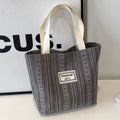 Japanese-style corduroy shoulder bag in dark brown colour with large capacity