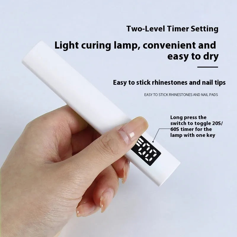 Hot Lamp MINI-Z07 rechargeable handheld in-line LED nail lamp with digital display in white