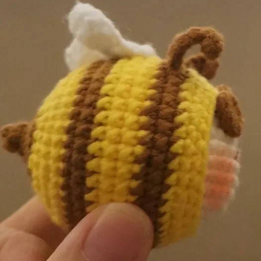 Handmade crocheted bee colony pendant for woolen dolls in plush material