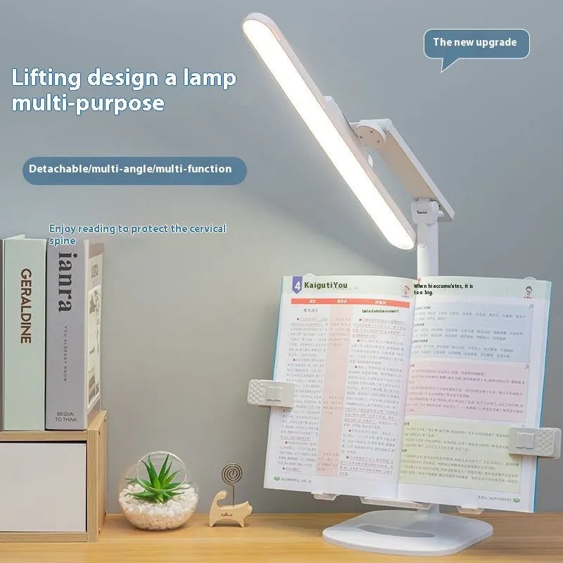 Adjustable reading bookshelf lamp with three colour temperature settings and dual power options