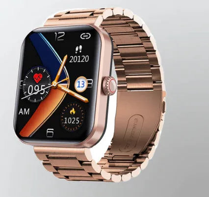 F57L sports watch with heart rate and blood pressure display on a wrist with a silicone strap
