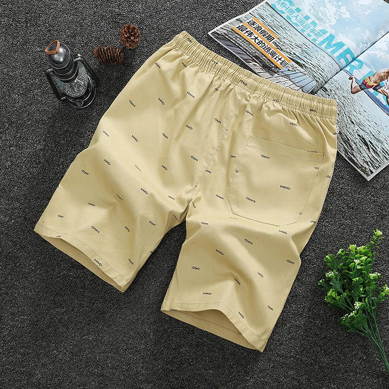 Cotton beach shorts for men in dark blue, multiple sizes available summer swimwear