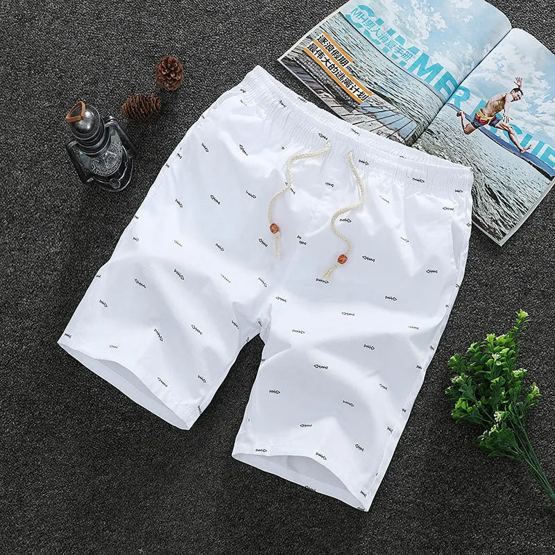 Cotton beach shorts for men in dark blue, multiple sizes available summer swimwear