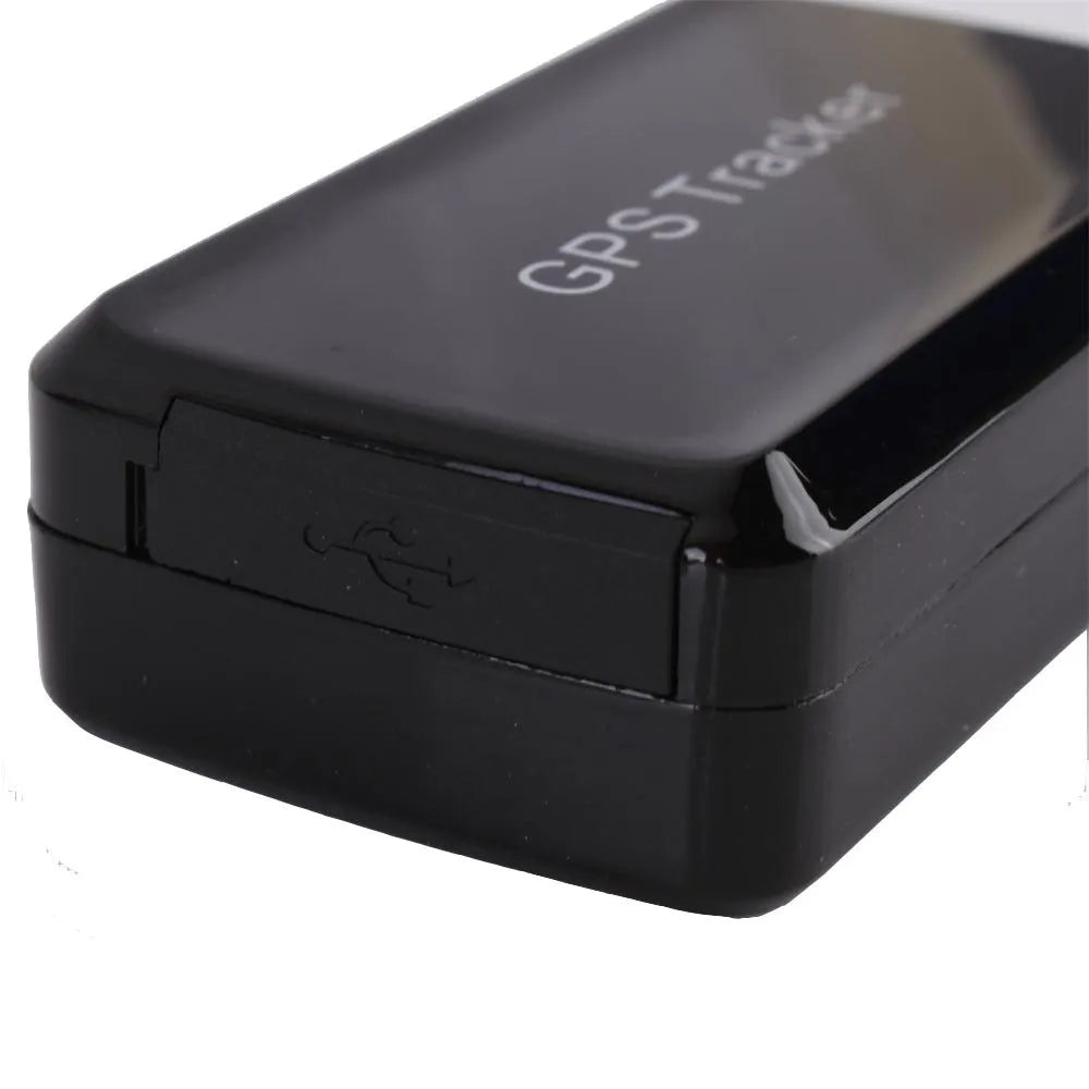 Black magnetic GPS tracker, 78mm x 45mm x 25mm, with 5000mAh battery and GSM antenna.