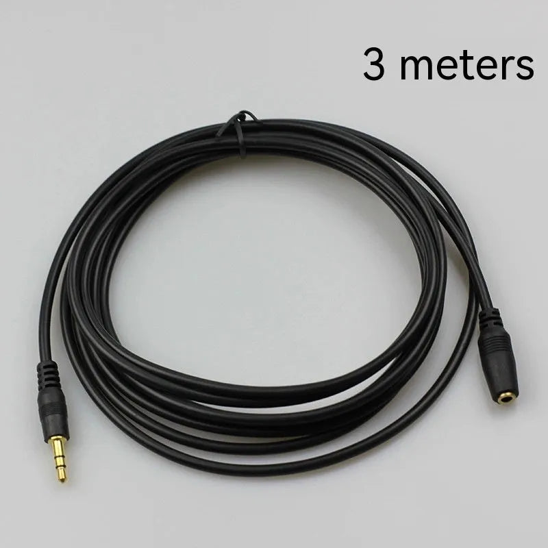 3.5mm stereo audio extension cable, male to female, 24K gold-plated plug, oxygen free copper, PVC cover
