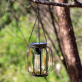 Outdoor hollow-out iron lantern super bright ceiling lamp cylindrical flat iron shape for garden courtyard decoration