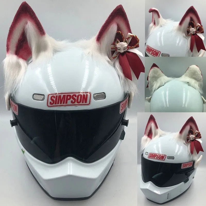 ABS helmet decorations with animal ears and tail for motorcycle and electric bike helmets