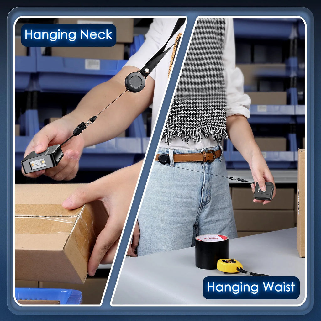 Bluetooth scanning gloves with integrated wrist-mounted barcode reader showing wireless handheld scanner design