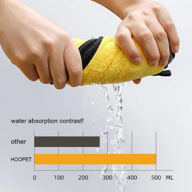 Dog absorbent bath towel made from microfibre cloth in three sizes