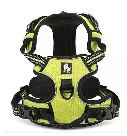 Truelove padded reflective nylon dog harness with front and back clips, orange colour