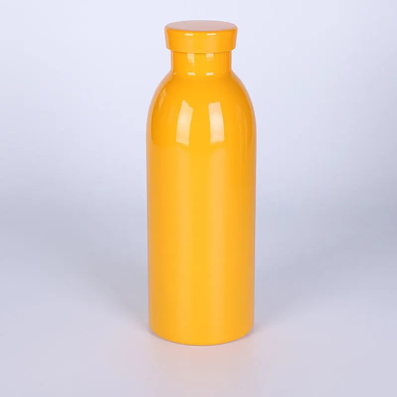 304 stainless steel double-layer vacuum insulated milk bottle 500ml small mouth tumbler in black finish portable outdoor