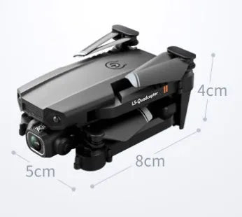 LSRC-XT6 dual-lens foldable quadcopter drone with adjustable 180 to 90 degree lens, open size 18x15x4cm
